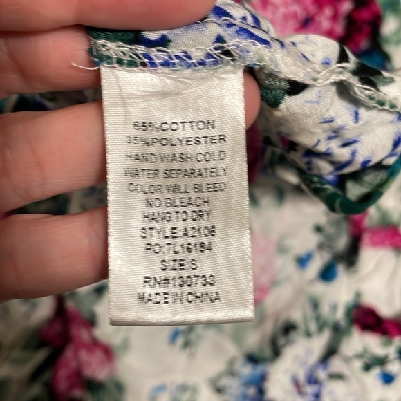 Umgee Women's Dress Small White Bohemian Oversized Floral Cottagecore Prairie - Picture 10 of 14